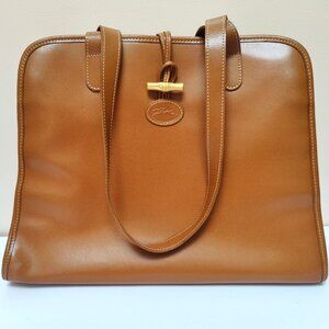 Longchamp Leather Shoulder Laptop Large Tote Bag Excellent Condition